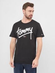 Акція на Футболка довга чоловіча Tommy Hilfiger 10200.1 S Чорна від Rozetka