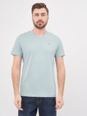 Акція на Футболка бавовняна довга чоловіча Tommy Hilfiger 10274.10 S Бірюзово-синя від Rozetka