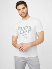 Акція на Футболка бавовняна довга чоловіча Guess 790553319 2XL Сіра від Rozetka