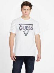 Акція на Футболка бавовняна довга чоловіча Guess 178593607 M Біла від Rozetka