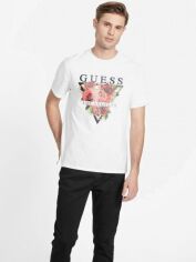 Акція на Футболка бавовняна довга чоловіча Guess 75675372 M Біла від Rozetka