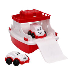Акція на Іграшка для ванни Technok Пором з набором транспорту червоний (6795/1) від Будинок іграшок