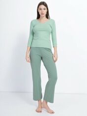 Акция на Піжама (кофта + штани) жіноча Promin 2070-32_504 S Світло-зелена от Rozetka