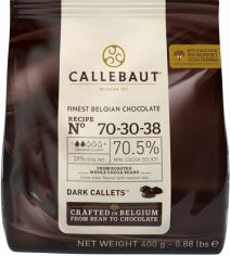 Акція на Шоколад бельгійський Callebaut №70-30-38 Екстрачорний у дропсах 400 г від Rozetka