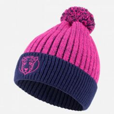 Акция на Дитяча зимова шапка в'язана з помпоном для дівчинки ESLI E 17С-158СП 52-54 Синьо-рожева от Rozetka