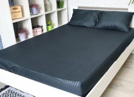 Акція на Простирадло на резинці LightHouse Mf Stripe Anthracite 160x200+25 см від Rozetka