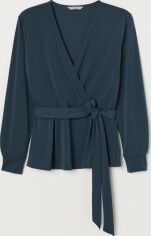 Акція на Блузка жіноча H&M 0711440-0 XS Синя із зеленим від Rozetka