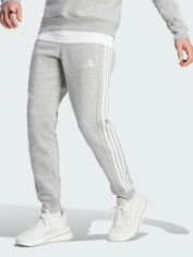 Акція на Спортивні штани утеплені чоловічі Adidas Essentials Fleece 3-Stripes Tapered Cuff Sportswear IJ6494 2XL Сірі від Rozetka