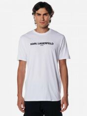 Акція на Футболка бавовняна довга чоловіча Karl Lagerfeld 439102421 2XL Біла від Rozetka