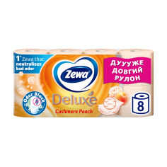 Акція на Туалетний папір Zewa Deluxe Персик, 3-шаровий, 8 рулонів від Eva