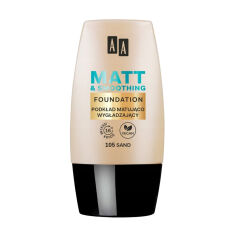 Акція на Матувальний тональний крем для обличчя AA Make Up Matt & Smoothing Foundation 105 Sand, 30 мл від Eva