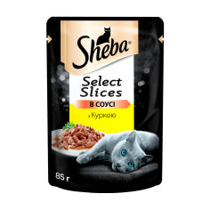 Акція на Вологий корм для кішок Sheba Select Slices у соусі, з куркою, 85 г від Eva
