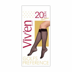 Акция на Шкарпетки жіночі Viv'en petty високі, горошок, 20 DEN, чорні от Eva