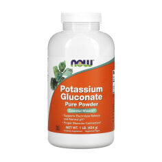 Акція на Дієтична добавка мінерали в порошку Now Foods Potassium Gluconate Калій глюконат, 454 г від Eva
