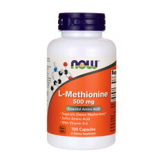 Акція на Дієтична добавка амінокислоти в капсулах Now Foods L-Methionine L-Метіонін, 500 мг, 100 шт від Eva
