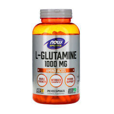 Акція на Дієтична добавка амінокислота в капсулах NOW Foods Sports L-Glutamine L-Глютамін, 1000 мг, 240 шт від Eva