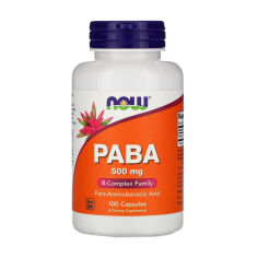Акція на Дієтична добавка амінокислоти в капсулах Now foods PABA Пара-амінобензойна кислота, 500 мг, 100 шт від Eva