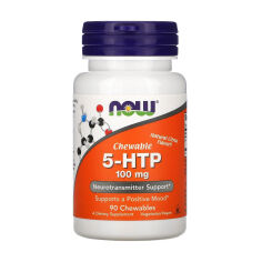 Акція на Дієтична добавка амінокислоти в жувальних таблетках Now Foods 5-HTP Гідрокситриптофан, 100 мг, 90 шт від Eva