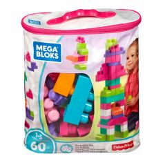 Акція на Конструктор Mega Bloks рожевий у мішку 60 деталей (DCH54) від Будинок іграшок