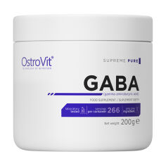 Акція на Дієтична добавка в порошку OstroVit Supreme Pure GABA Gamma-aminobutyric Acid Гамма-аміномасляна кислота, 200 г від Eva