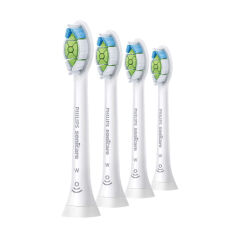 Акція на Змінні насадки для електричної зубної щітки Philips Sonicare W Optimal White HX6064/10 білі, 4 шт від Eva