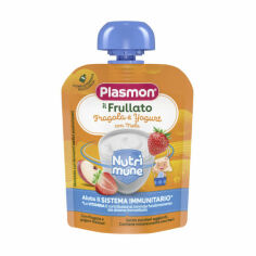 Акція на Дитяче пюре Plasmon Nutrimune Яблуко, полуниця та йогурт, від 6 місяців, 85 г від Eva