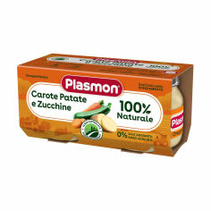 Акція на Дитяче овочеве пюре Plasmon Морква, картопля, цукіні, від 6 місяців, 2*80 г від Eva
