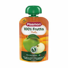 Акція на Дитяче фруктове пюре Plasmon Яблуко з вітаміном C, від 6 місяців, 100 г від Eva