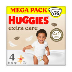 Акция на Підгузки Huggies Extra Care Box розмір 4 (8-16 кг), 76 шт от Eva