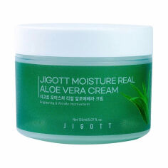 Акция на Зволожувальний крем для обличчя Jigott Moisture Real Aloe Vera Cream з екстрактом алое, 150 мл от Eva