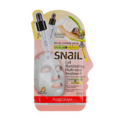 Акція на Тканинна маска для обличчя Purederm Snail Cell Illuminating Multi-Step Treatment, 25 мл від Eva