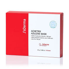 Акція на Заспокійлива тканинна маска для обличчя J'sDerma Acnetrix Azulene Mask з азуленом, 10*25 г від Eva