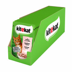 Акция на Вологий корм для дорослих кішок Kitekat з лососем у соусі, 85 г от Eva