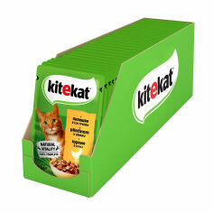 Акція на Вологий корм для дорослих кішок Kitekat з куркою у соусі, 85 г від Eva