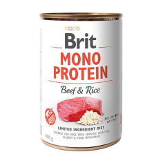 Акція на Вологий корм для собак Brit Mono Protein з яловичиною та рисом, 400 г від Eva