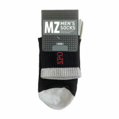 Акция на Шкарпетки чоловічі Modna Zona RT1321-133 середні, спортивні, чорно-сірі, розмір 43-46 от Eva
