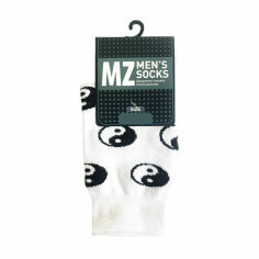 Акция на Шкарпетки чоловічі Modna Zona RT1311-127 Інь-янь, класичні, високі, білі, розмір 43-46 от Eva
