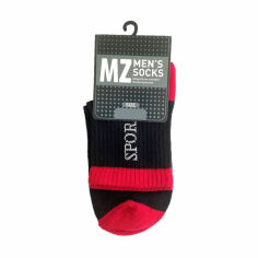 Акция на Шкарпетки чоловічі Modna Zona RT1321-133 середні, спортивні, чорно-червоні, розмір 43-46 от Eva