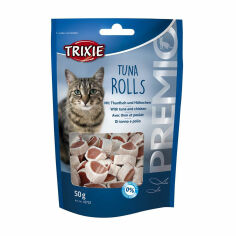 Акция на Ласощі для кішок Trixie Premio Tuna Rolls з тунцем та куркою, 50 г от Eva