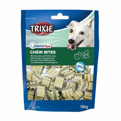 Акція на Ласощі для собак Trixie Denta Fun Chew Bites з петрушкою та м'ятою, 150 г від Eva
