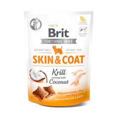 Акція на Ласощі для собак Brit Care Skin&Coat криль з кокосом, 150 г від Eva