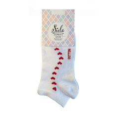 Акція на Шкарпетки жіночі Siela RT1312-141 короткі, білі з мілкими сердечками, розмір 39-42 від Eva