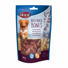 Акція на Ласощі для собак Trixie Rice Duck Bones з рисом та качкою, 80 г від Eva