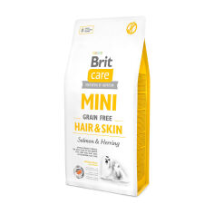 Акція на Сухий корм для собак мініатюрних порід Brit Care Mini Hair & Skin для додаткового догляду за шерстю, 7 кг від Eva