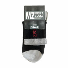 Акція на Шкарпетки чоловічі Modna Zona RT1321-133 середні, спортивні, чорно-сірі, розмір 39-42 від Eva