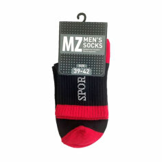 Акція на Шкарпетки чоловічі Modna Zona RT1321-133 середні, спортивні, чорно-червоні, розмір 39-42 від Eva