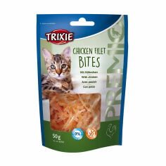 Акція на Ласощі для кішок Trixie Premio Chicken Filet Bites з куркою, 50 г від Eva