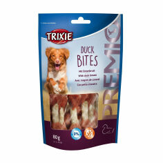 Акція на Ласощі для собак Trixie Premio Duck Bites з качиною грудкою, 80 г від Eva
