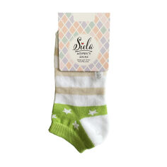 Акция на Шкарпетки жіночі Siela RT1312-048 короткі, зелені зірочки, розмір 39-42 от Eva