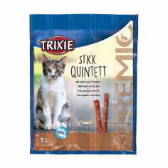 Акція на Ласощі для кішок Trixie Stick Quintett з ягням та індичкою, 5*5 г від Eva